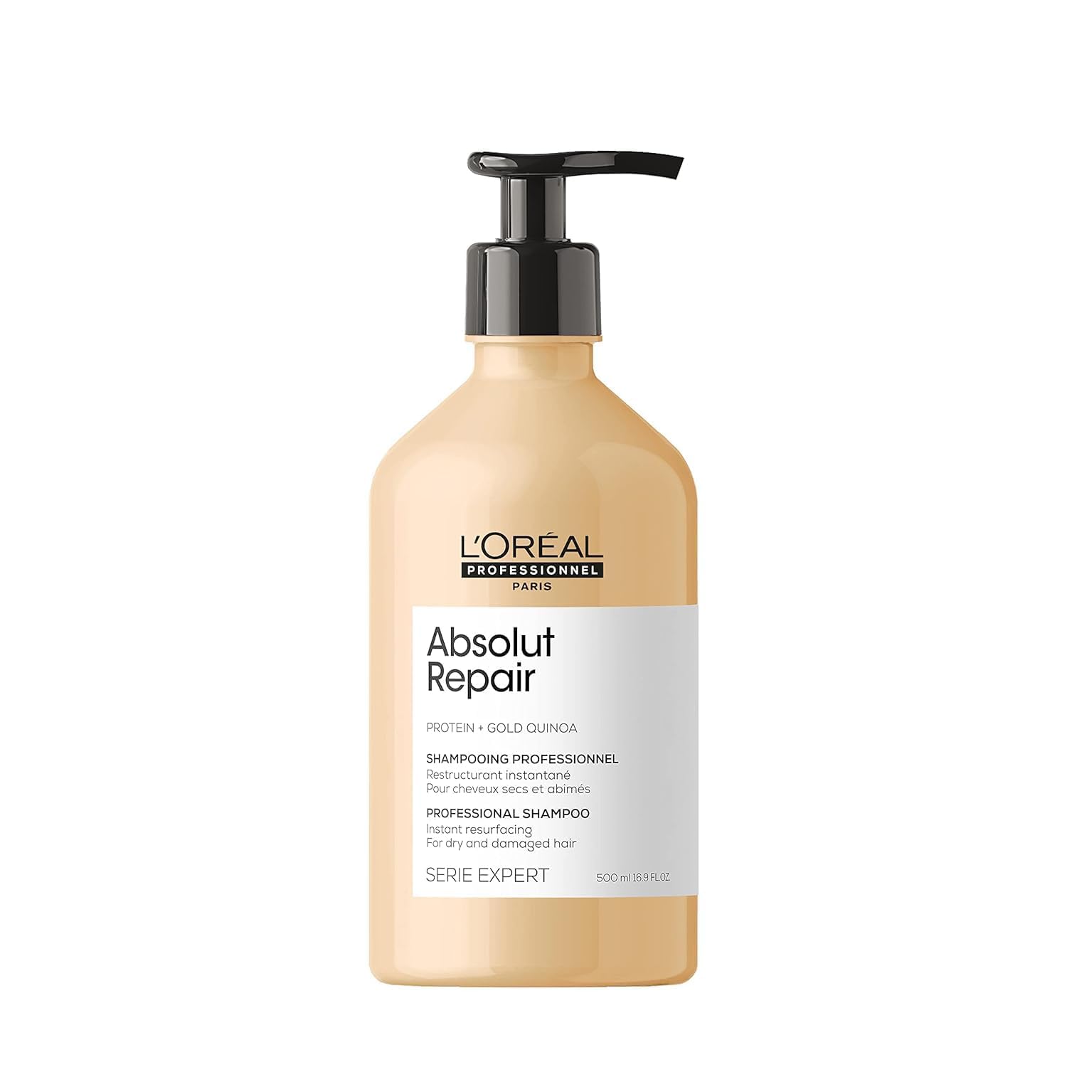 L'OREAL PROFESSIONNEL PARIS Absolut Repair Shampoo – Nourishing Protein Shampoo For Dry, Damaged Hair, Repairs Damage and Provides Shine